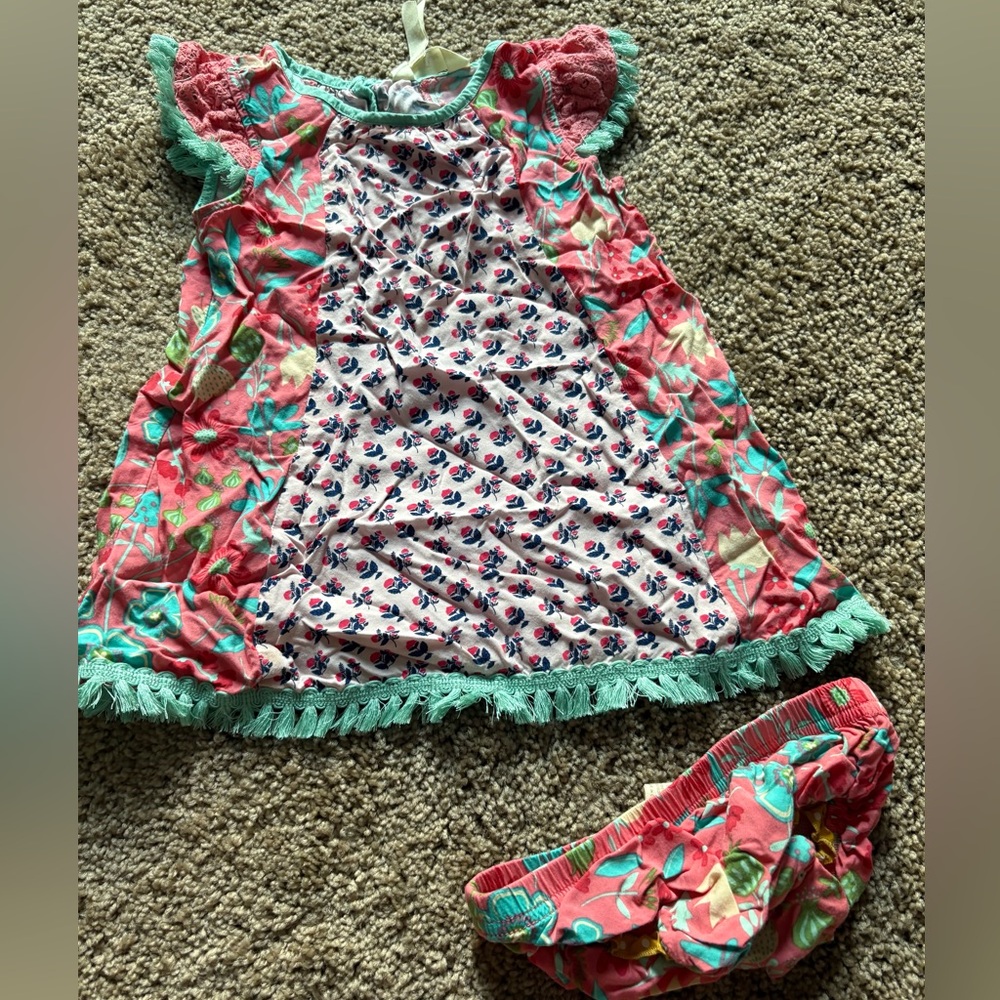 Matilda Jane Pink and Green Floral Kids Dress